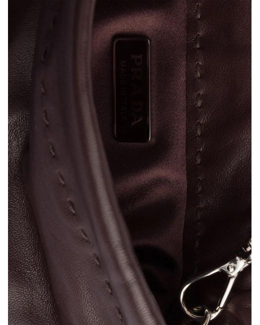 Prada Brown Pochette Pour Smartphone En Cuir Nappa