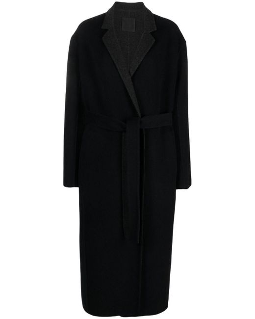 Givenchy Black Two-tone Belted Coat