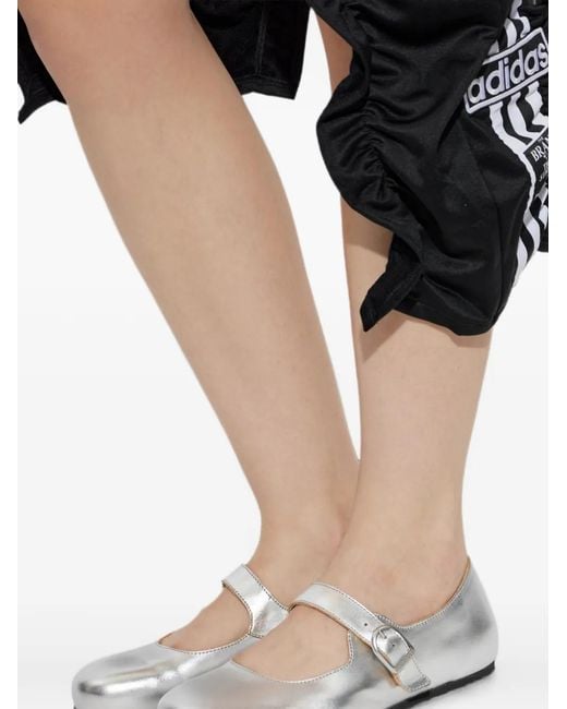 Birkenstock White Santa Clarita Buckle-Fastening Ballet Flats