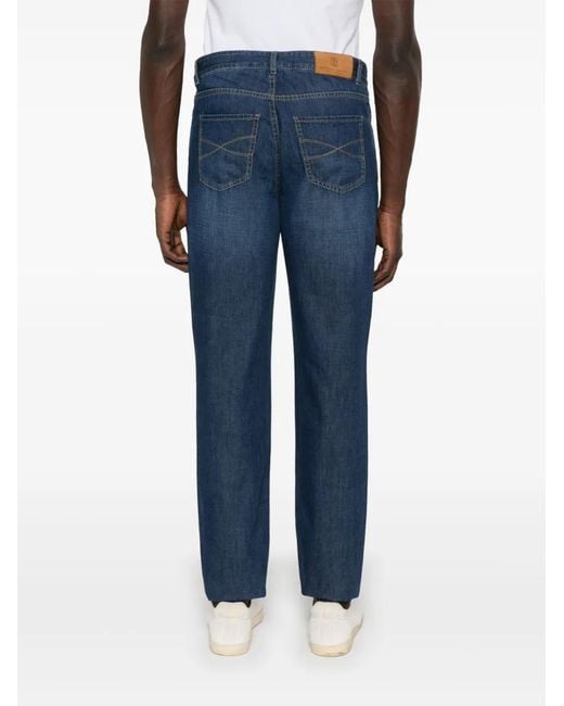 Brunello Cucinelli Blue Denim Pants for men