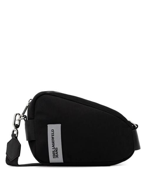 Karl Lagerfeld Black Zip-Fastening Cross Body Bag