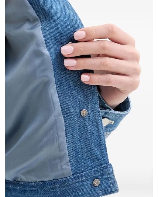 Guess Blue Denim-Panel Tweed Jacket