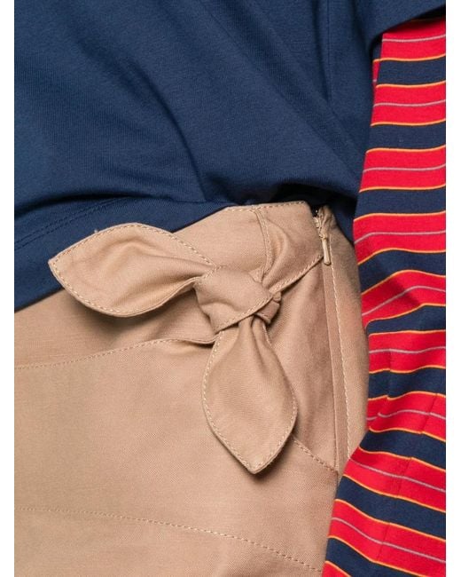 Moschino Natural Bow-Detail A-Line Mini Skirt