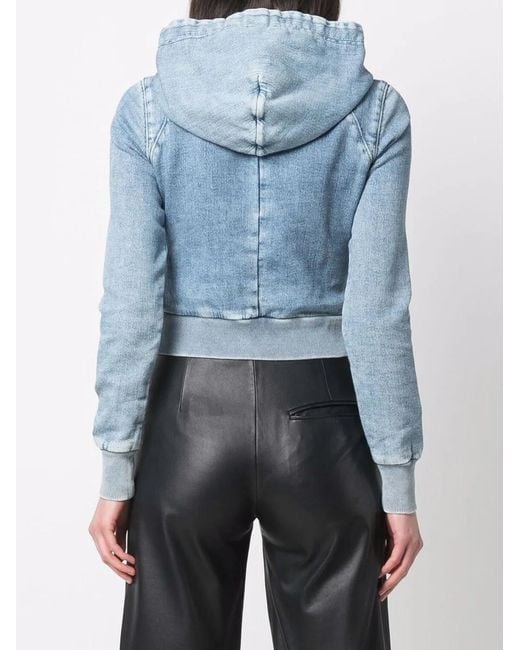 DIESEL Blue D-Angy Logo-Appliqué Denim Hoodie