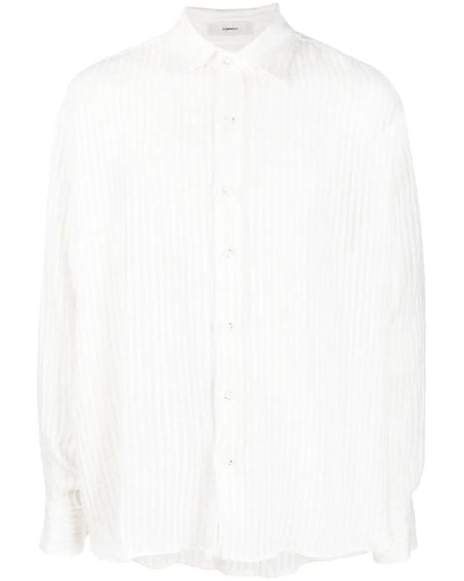Camicia A Righe di Commas in White da Uomo