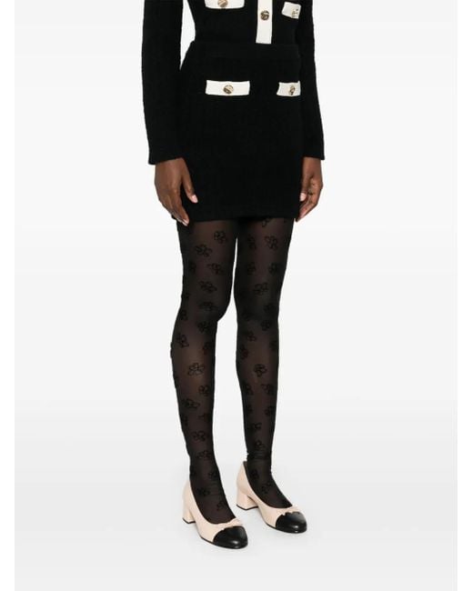 Self-Portrait Black Wool Blend Mini Skirt