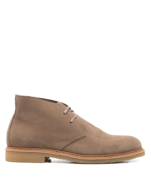 Boss Brown Suede Lace-Up Boots for men