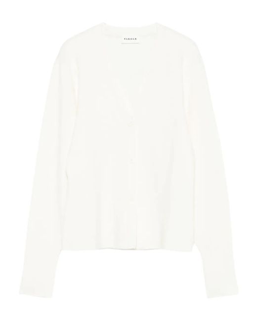 P.A.R.O.S.H. White Button-Front Cardigan