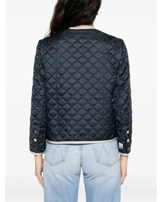 Max Mara Blue Celeste Quilted Pocket Jacket