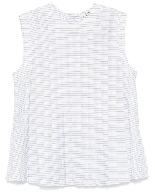 ODEEH ストライプ ブラウス White