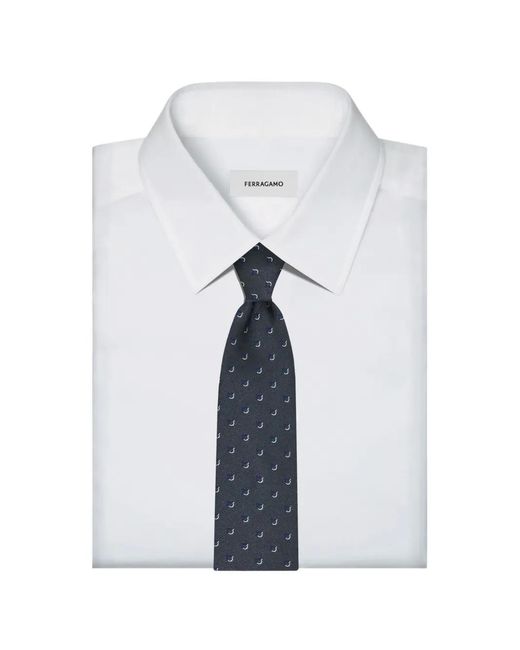 Corbata Gancini En Jacquard Ferragamo de hombre de color Gray