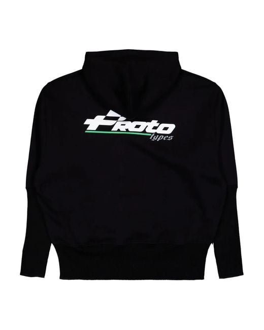 PROTOTYPES Black Logo-Print Hoodie for men