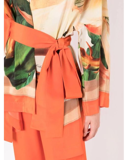 Lenny Niemeyer Orange Printed Belted Kimono