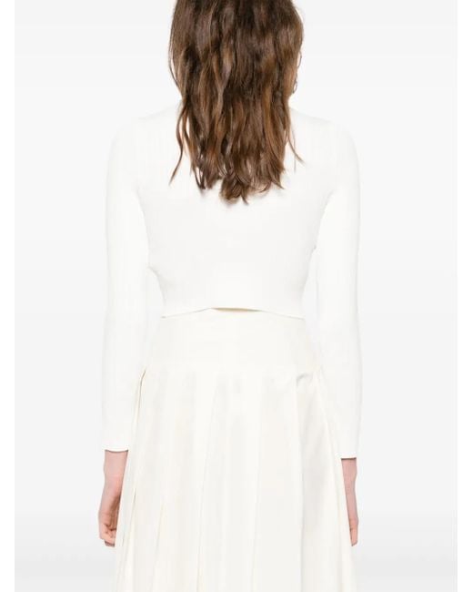 Sandro White Ribbed Cardigan