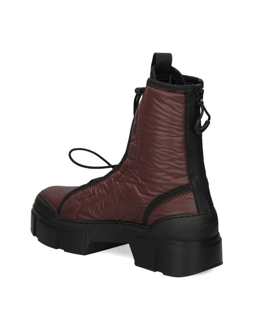 Vic Matié Brown Quilted Platform Combat Boots