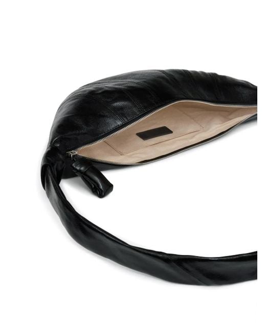 Lemaire Black Mittelgroße Croissant Schultertasche