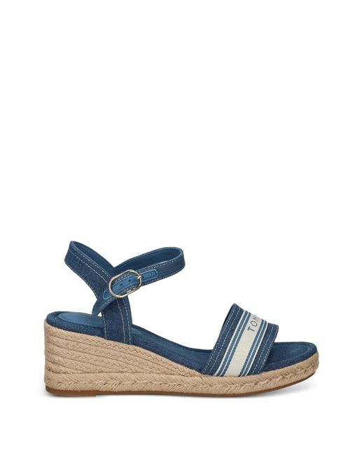 Tommy Hilfiger Blue Espadrilles Compensées À Bande Logo
