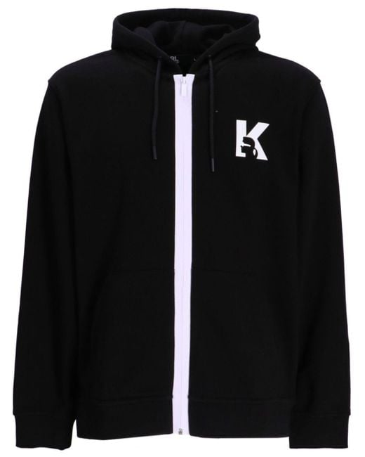 Karl Lagerfeld Black Klj K Zip-up Hoodie for men