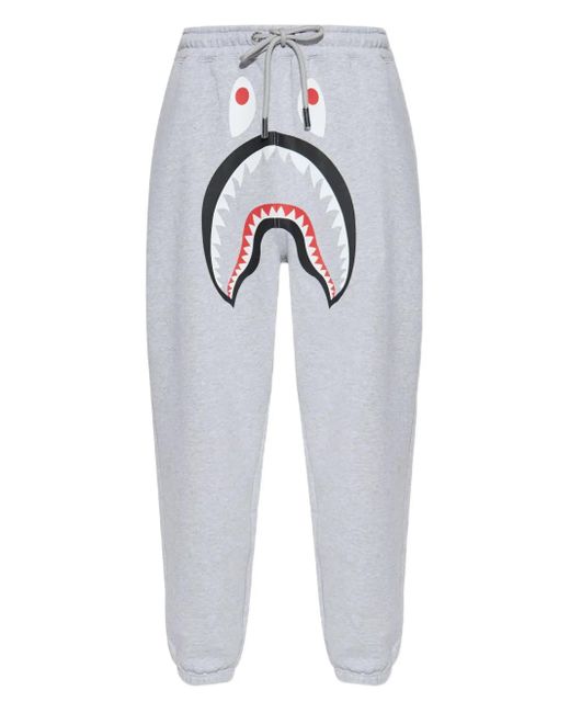 A Bathing Ape Men's Blue Shark-Head Track Pants