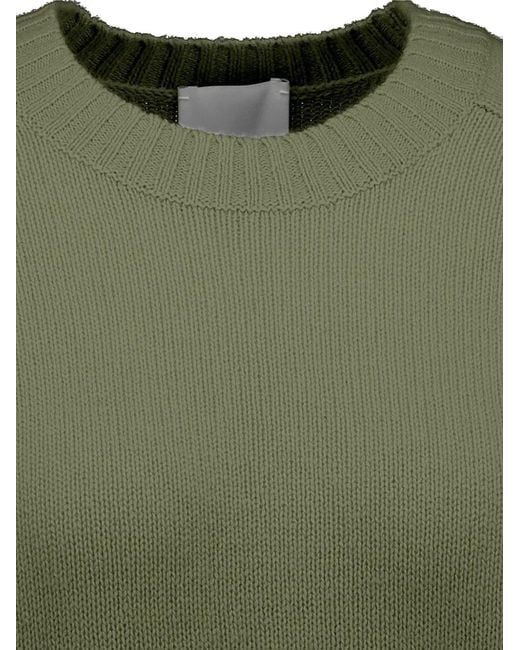 Allude Green Short-Sleeve Crew-Neck Top