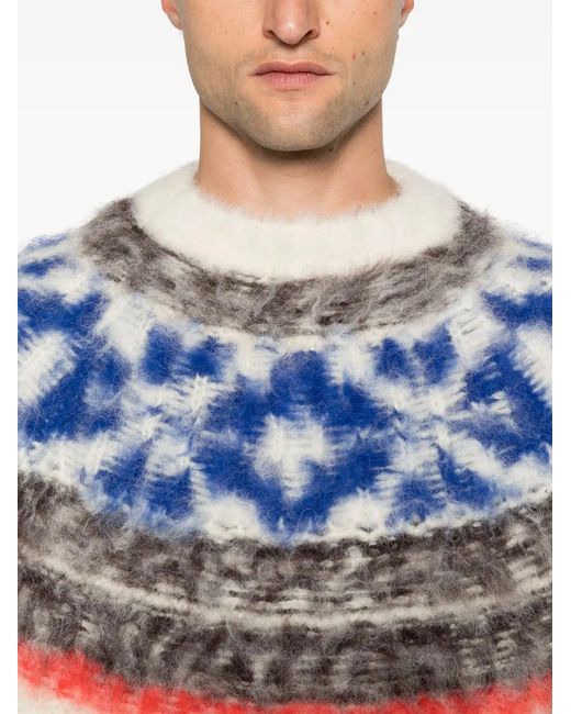 Sacai Gray Brushed-Effect Sweater for men