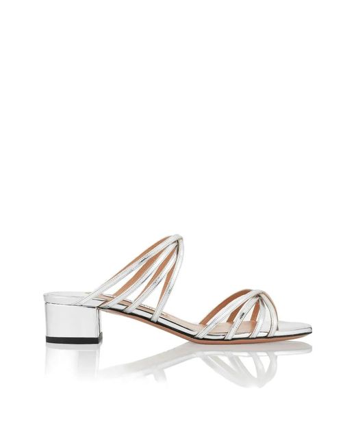 Aquazzura White Tell Me Multi-Strap Sandals