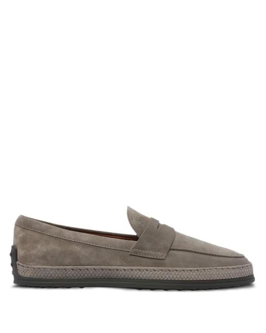 Tod's Gray Suede Loafers for men