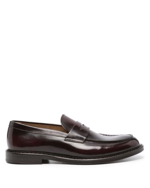 Doucal's Red Brushed-leather Loafers for men
