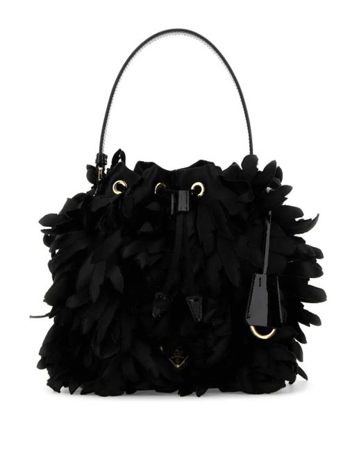 Prada Satijnen Bucket-Tas in het Black