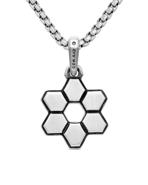 Pendentif Deco Star Of David En Sterling Pavé De Diamants (24 Mm) David Yurman pour homme en coloris White
