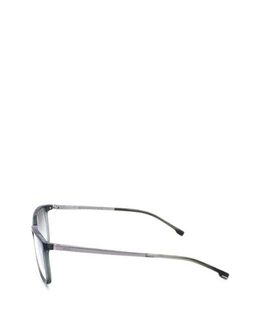 Boss White Rectangle-Frame Glasses for men