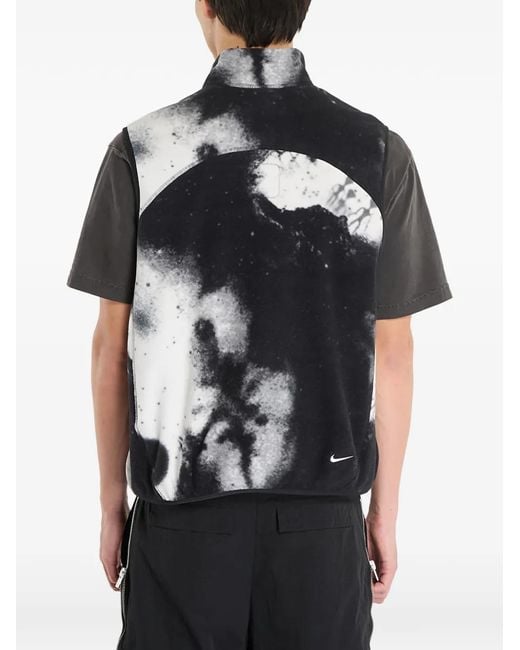 Nike Black Acg Printed Half-Zip Vest for men