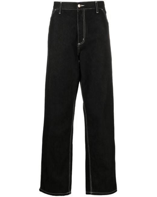Carhartt Black Simple Straight-Leg Jeans for men