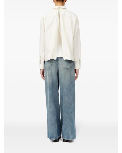 MM6 by Maison Margiela White Layered Design Cotton Shirt