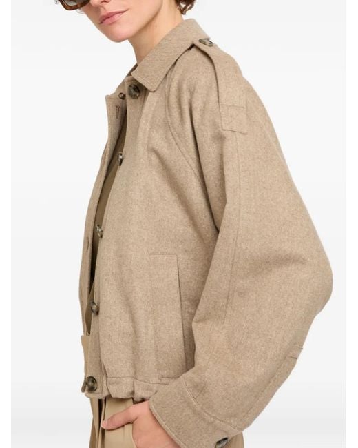 Yves Salomon Natural Button Cashmere Jacket