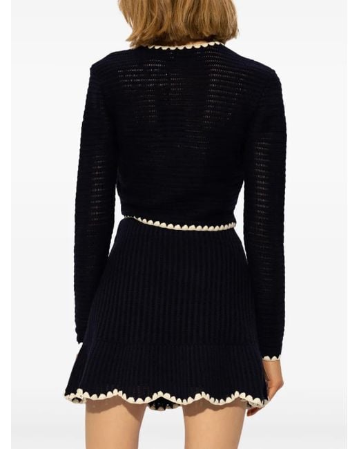 Self-Portrait Black Short Cardigan