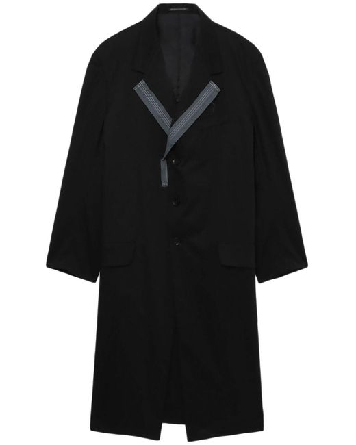 Y's Yohji Yamamoto Black Single-breasted Long Coat for men