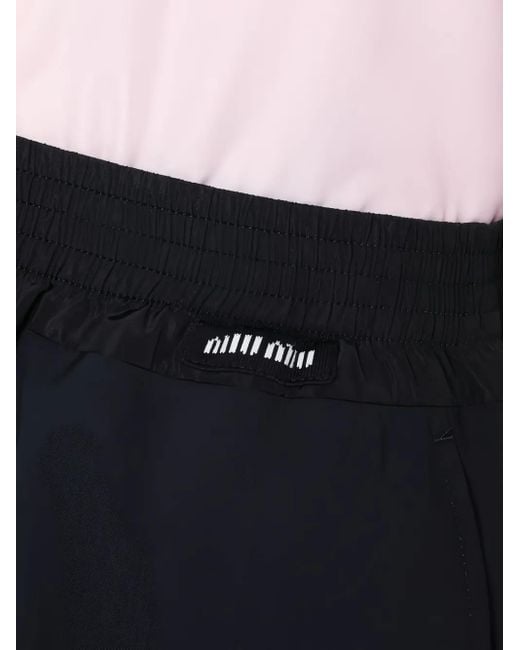 Miu Miu Blue Hose Mit Logo-Patch