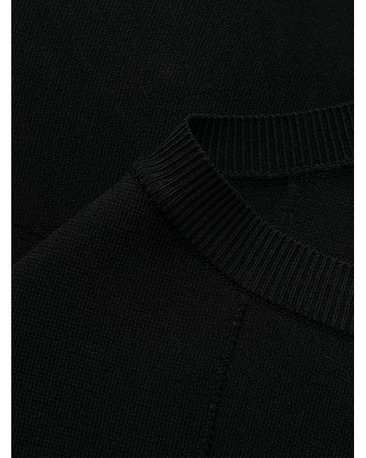 Stella McCartney Black Fringe-Hem Striped Midi Dress