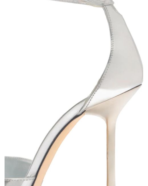 Stuart Weitzman White Ankle-Strap Leather Pumps