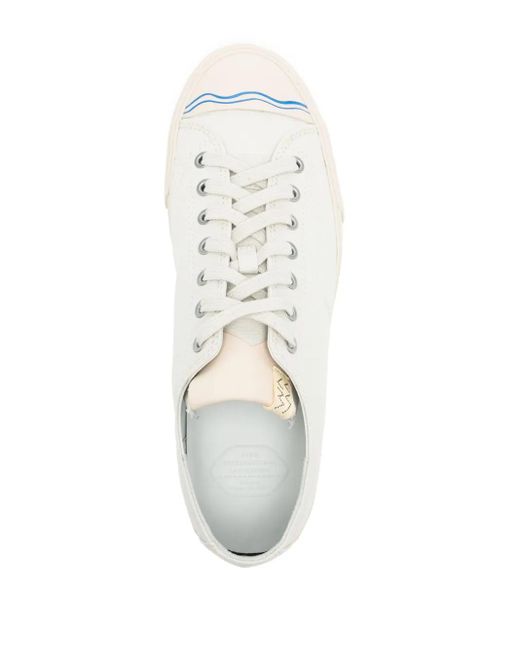 Visvim White Wave-Print Sneakers for men