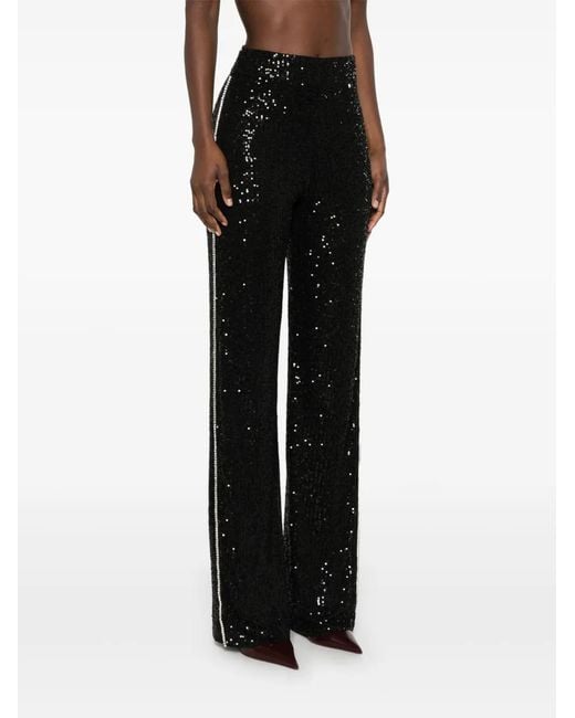 Nissa Black Sequined Trousers
