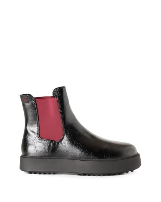 Benetton Black Bottines Chelsea À Effet Froissé
