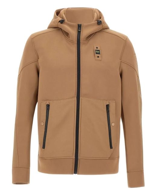 Blauer Brown Zip-Up Hooded Jacket for men