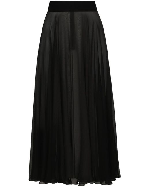 Falda midi con pliegues Dolce & Gabbana de color Black
