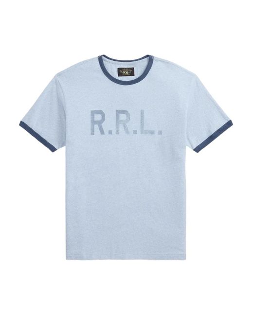 メンズ RRL コットン Tシャツ Blue