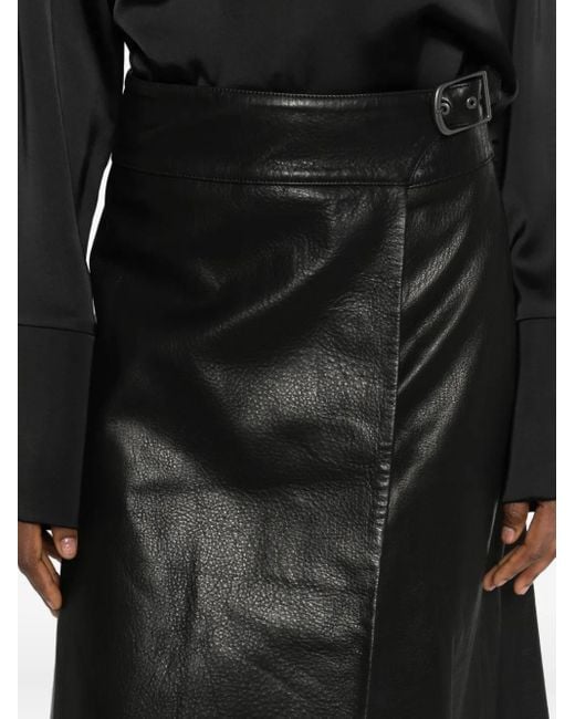 Jonathan Simkhai Black Wrap Midi Skirt