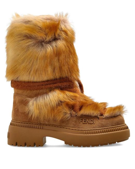 Fendi Brown Leather Sneakers