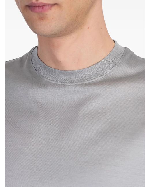 TOKYO JAMES Gray Round-Neck Cotton T-Shirt for men