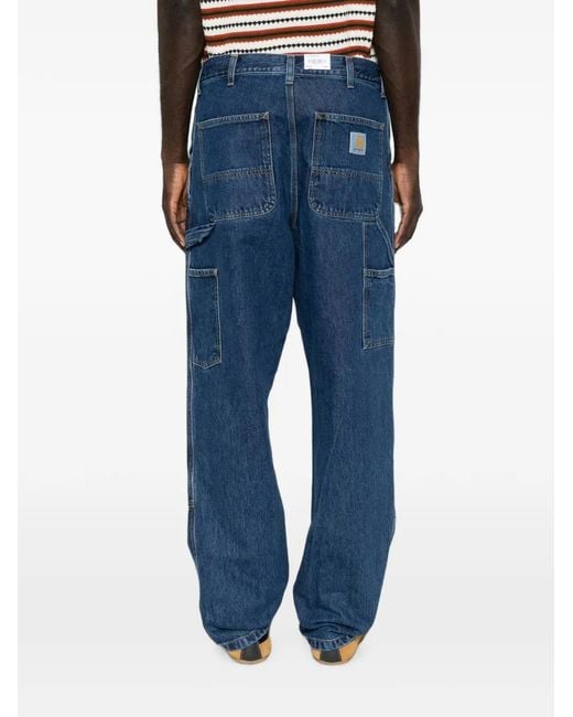 Carhartt Blue Double Knee Relaxed-Fit Jeans for men